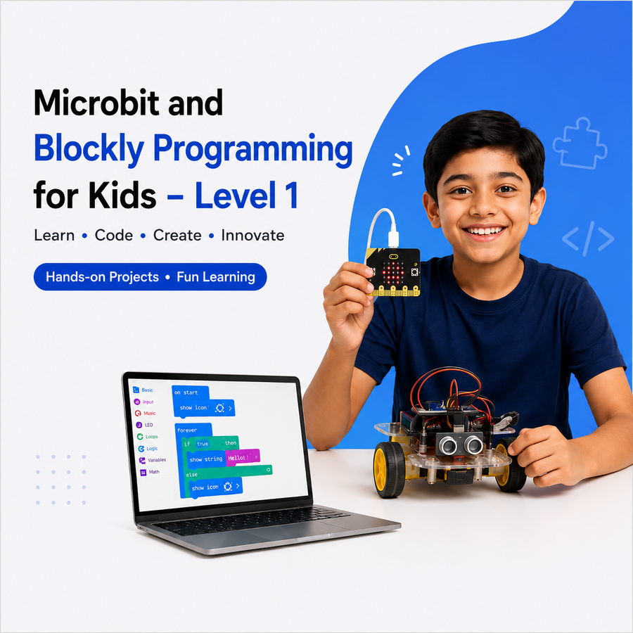 Microbit and Blockly Programming for Kids – Level 1