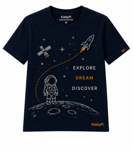KiddyPi Space Explorer T-Shirt | STEM-Inspired Kids Apparel for Young Innovators