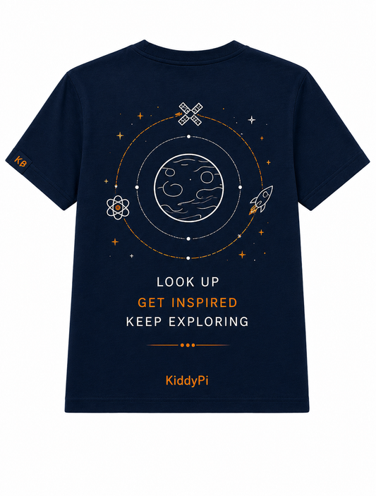KiddyPi Space Explorer T-Shirt | STEM-Inspired Kids Apparel for Young Innovators