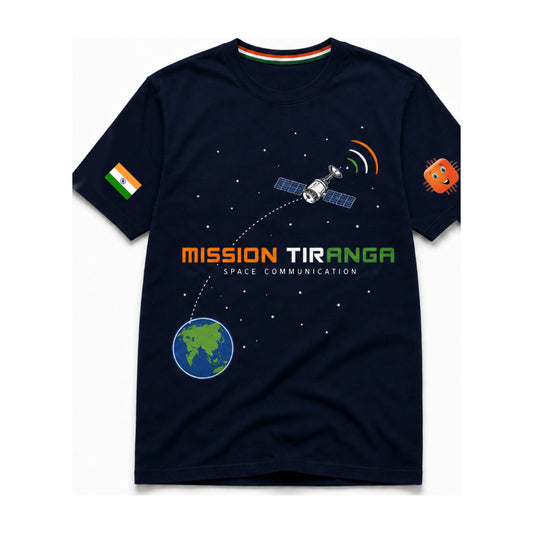 KiddyPi Mission Tiranga T-Shirt | Independence Day Space Communication Cotton Tee